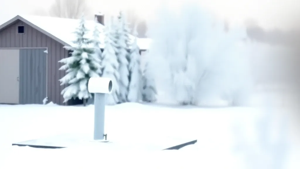 Winter acreage yard where frozen lines and well pump failures show up first